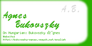 agnes bukovszky business card